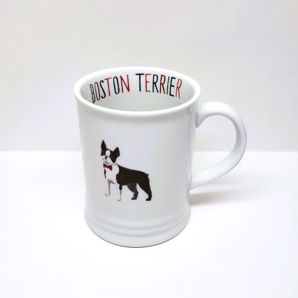 Boston Terrier Mug Bulldog Fringe Studio Mug Dog Bow Tie Oversize Coffee Cup